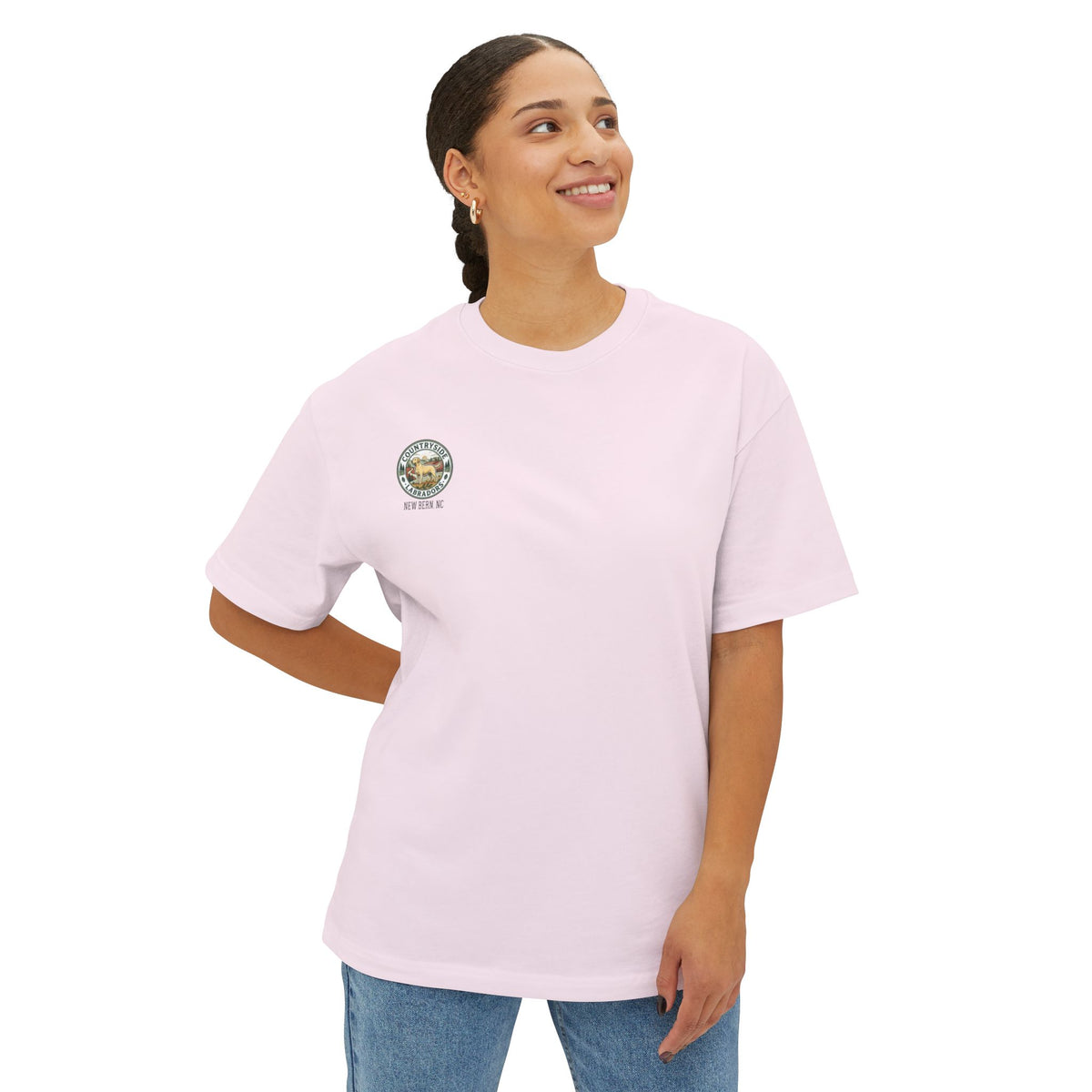 Countryside Vintage Patch Tee — 'Countryside' Chest Logo Oversized T-Shirt