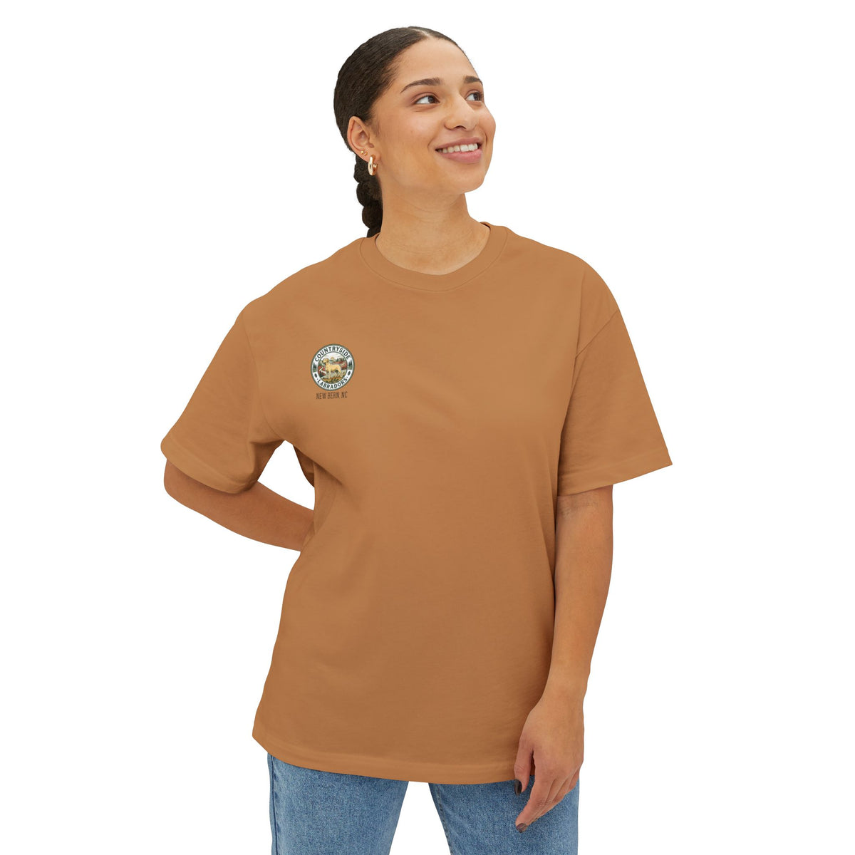 Countryside Vintage Patch Tee — 'Countryside' Chest Logo Oversized T-Shirt