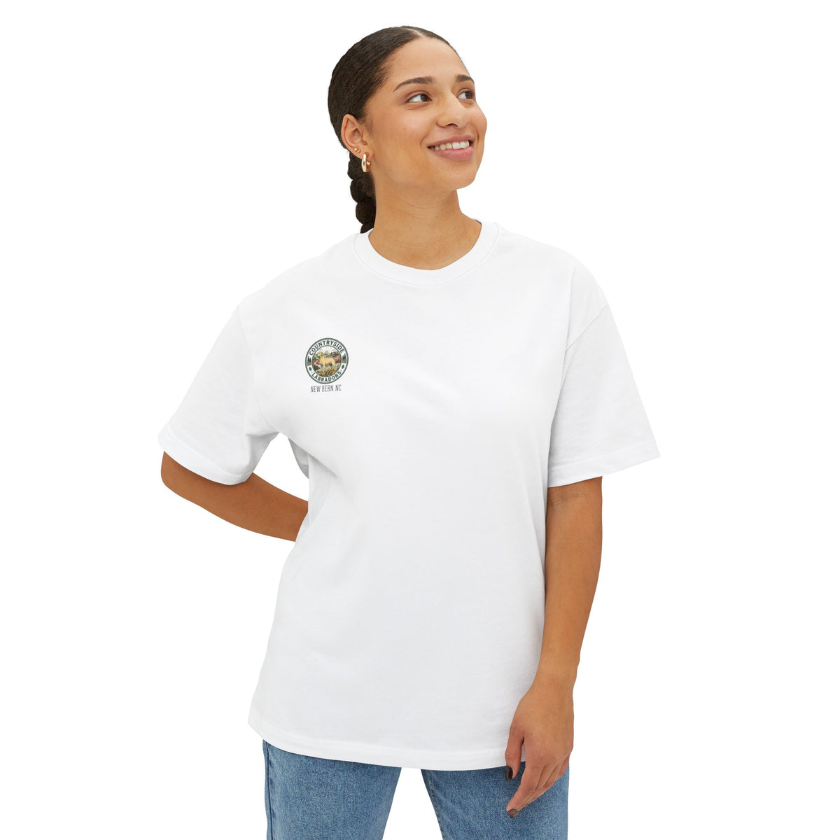 Countryside Vintage Patch Tee — 'Countryside' Chest Logo Oversized T-Shirt